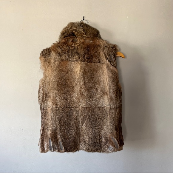 Burberry London Reversible Rabbit Fur Vest Green Brown Size M - Picture 7 of 7